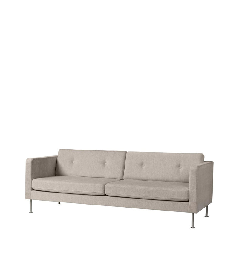 FDB Møbler L42 - Firhøj - 3 pers. couch Steel Metal Brushed TangentBeige (213) by Unit10