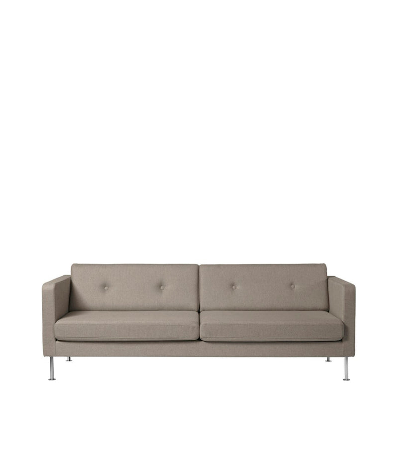 FDB Møbler L42 - Firhøj - 3 pers. couch Steel Metal Brushed MLFLight brown (Redbridge 26) by Unit10