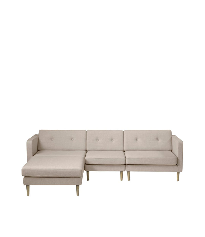 FDB Møbler L42 - Firhøj - Pouf Module 90 x 90 cm OakNature Lacquered MLFBeige (Upminster 20) by Unit10