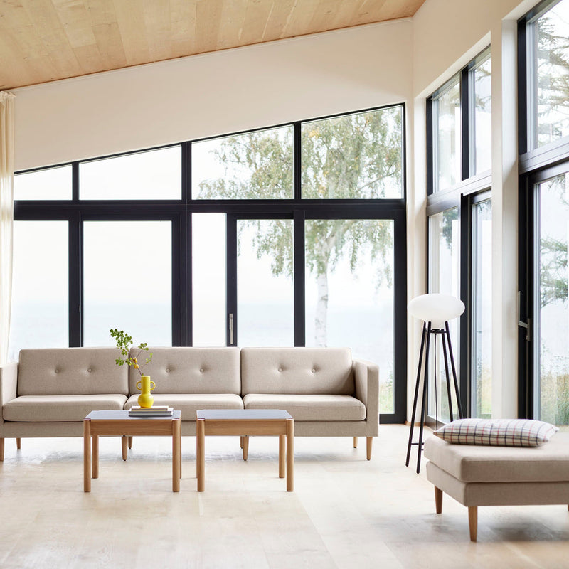 FDB Møbler L42 - Firhøj - Pouf Module 90 x 90 cm OakNature Lacquered MLFBeige (Upminster 20) by Unit10