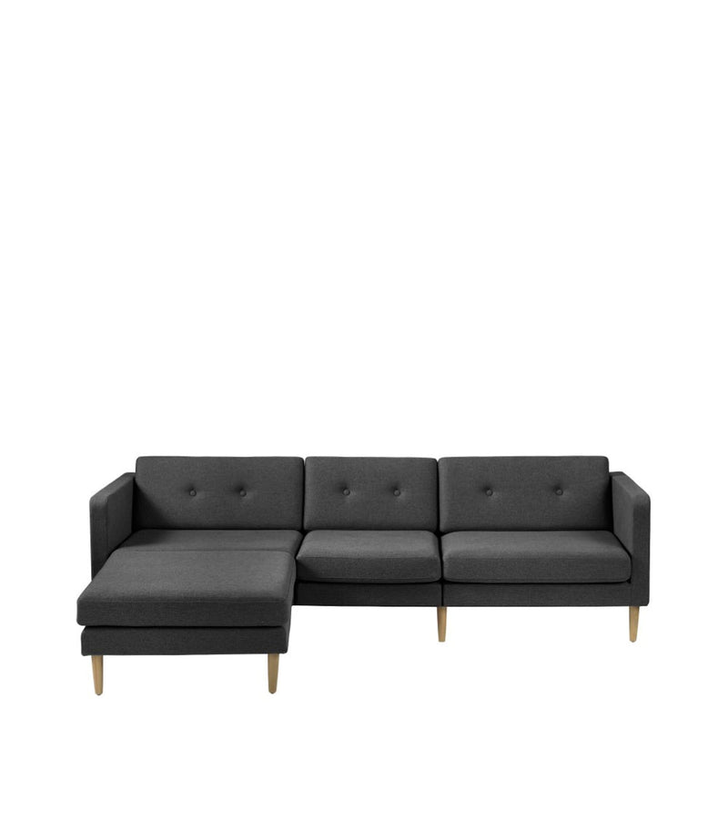 FDB Møbler L42 - Firhøj - Pouf Module 90 x 90 cm OakNature Lacquered MLFDark grey (Edgware 28) by Unit10