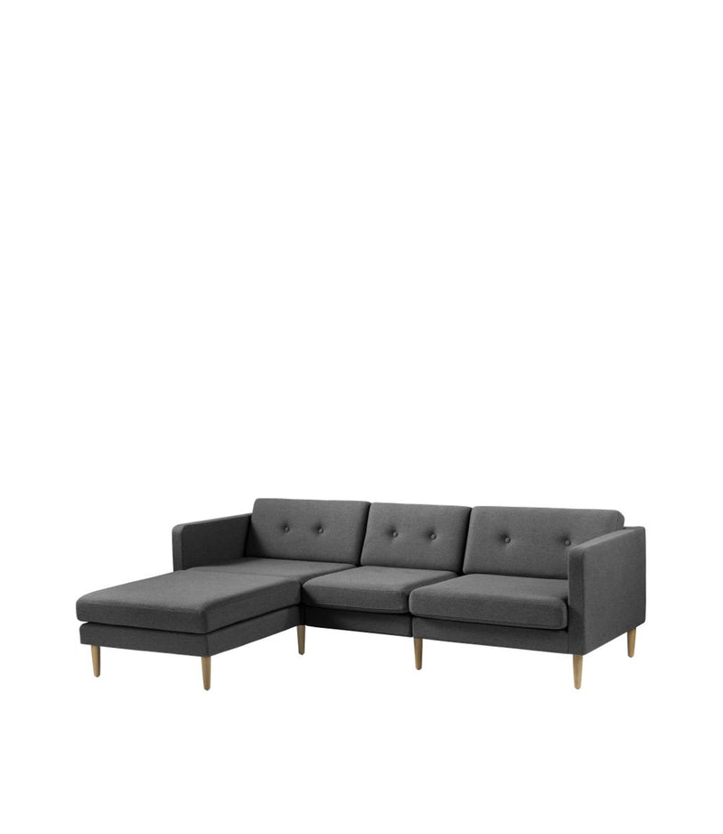 FDB Møbler L42 - Firhøj - Pouf Module 90 x 90 cm OakNature Lacquered MLFDark grey (Edgware 28) by Unit10