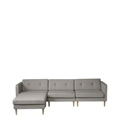 FDB Møbler L42 - Firhøj - Pouf Module 90 x 90 cm OakNature Lacquered Ploegwool GreybeigeMelange(78 by Unit10