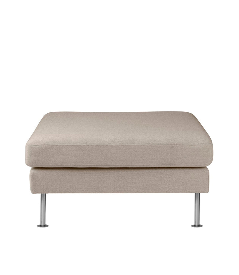 FDB Møbler L42 - Firhøj - Pouf Module 90 x 90 cm Steel MetalBrushed MLFBeige (Upminster 20) by Unit10