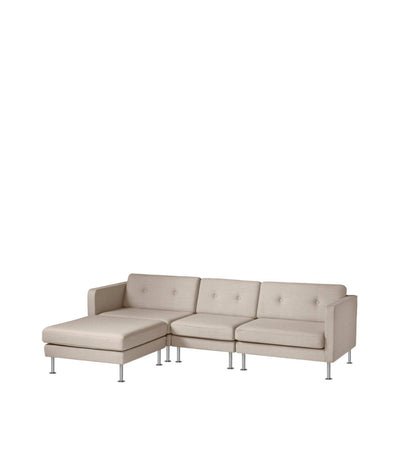 FDB Møbler L42 - Firhøj - Pouf Module 90 x 90 cm Steel MetalBrushed MLFBeige (Upminster 20) by Unit10