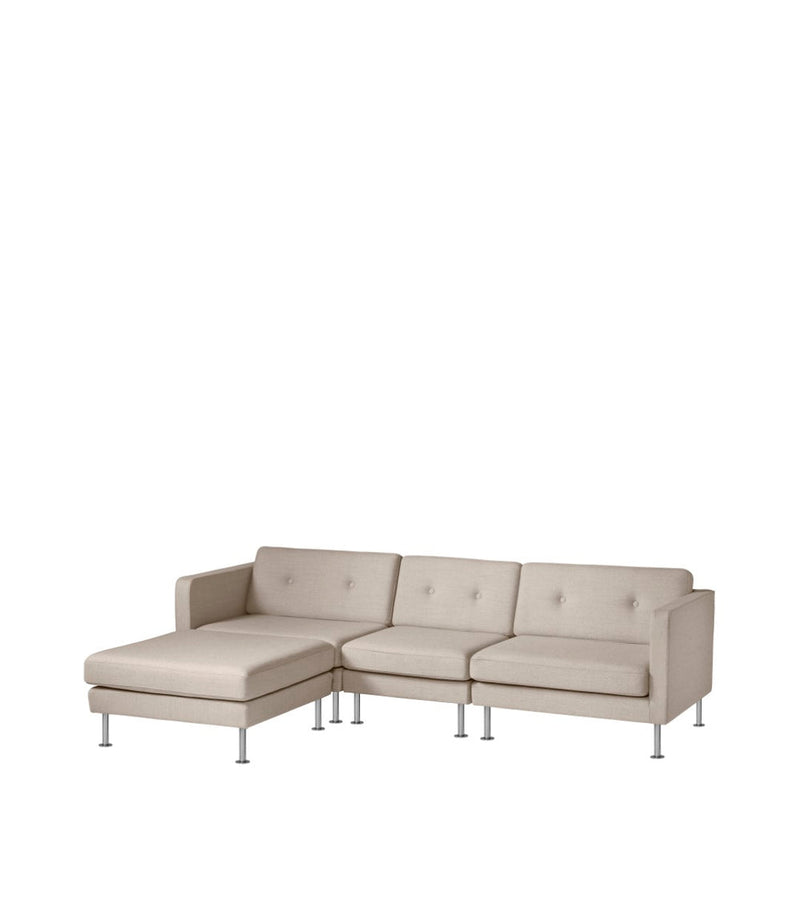 FDB Møbler L42 - Firhøj - Pouf Module 90 x 90 cm Steel MetalBrushed MLFBeige (Upminster 20) by Unit10