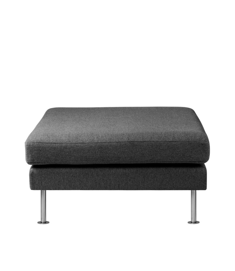 FDB Møbler L42 - Firhøj - Pouf Module 90 x 90 cm Steel MetalBrushed MLFDark grey (Edgware 28) by Unit10