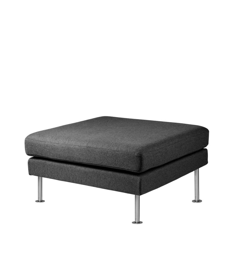 FDB Møbler L42 - Firhøj - Pouf Module 90 x 90 cm Steel MetalBrushed MLFDark grey (Edgware 28) by Unit10