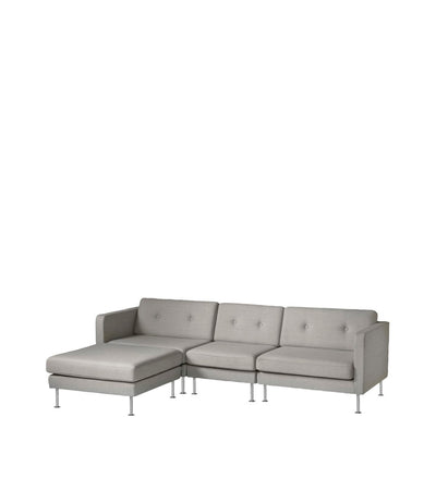 FDB Møbler L42 - Firhøj - Pouf Module 90 x 90 cm Steel Metal Brushed Ploeg wool Greybeige Melange(78 by Unit10