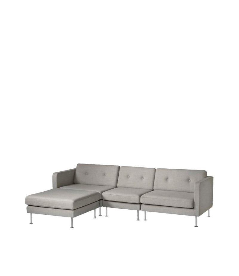 FDB Møbler L42 - Firhøj - Pouf Module 90 x 90 cm Steel Metal Brushed Ploeg wool Greybeige Melange(78 by Unit10