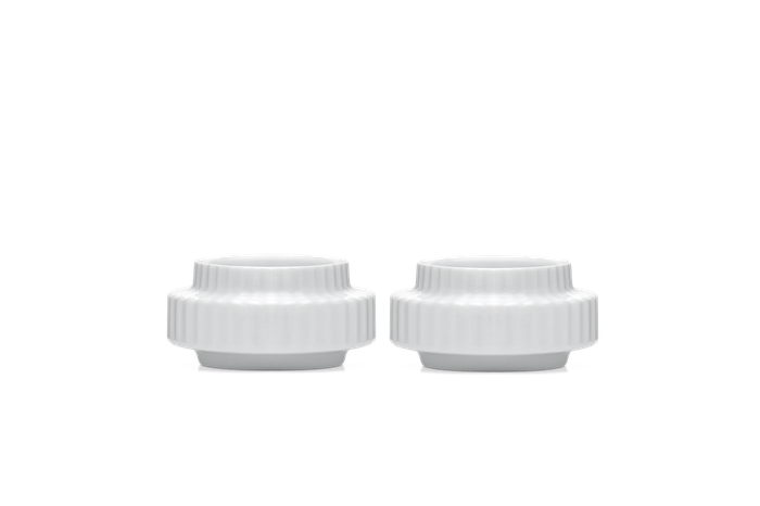 Lyngby Porcelæn Lyngby Candle Holder - White, H: 1.2