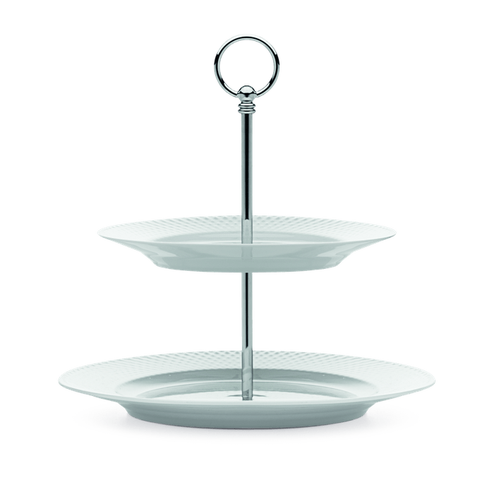 Lyngby Porcelæn Rhombe White Serveware - Etagere, H: 10.6