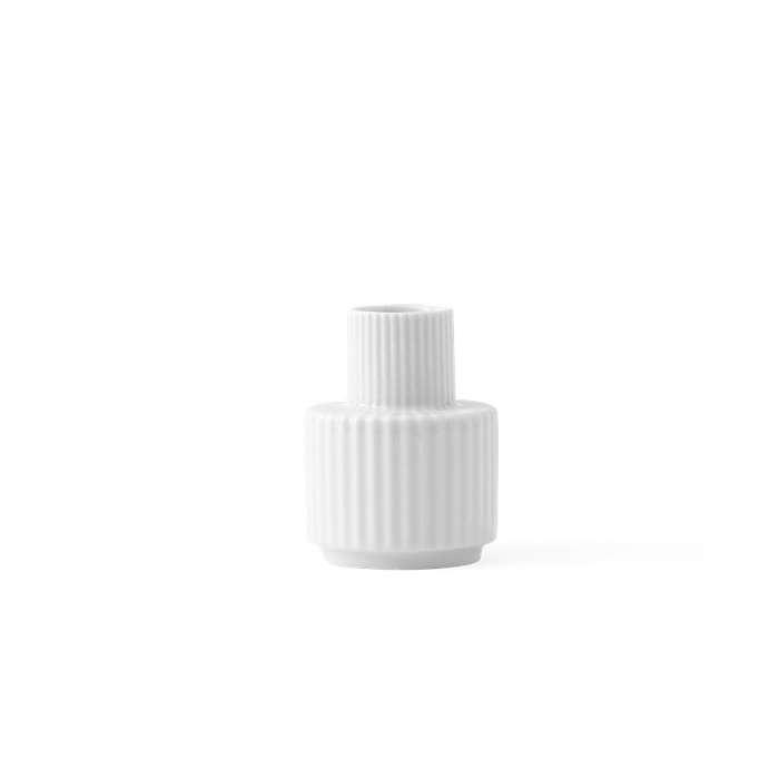 Lyngby Porcelæn Lyngby Candle Holder - White, H: 2.8
