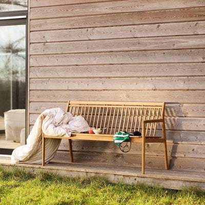 FDB Møbler M11 - Sammen - 3-Pers. Garden Bench W/ Backrest Teak Solid Nature Oiled by Thomas E. Alken