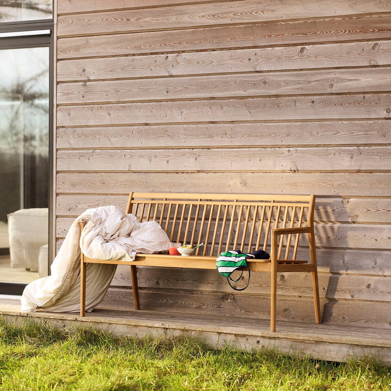 FDB Møbler M11 - Sammen - 3-Pers. Garden Bench W/ Backrest Teak Solid Nature Oiled by Thomas E. Alken