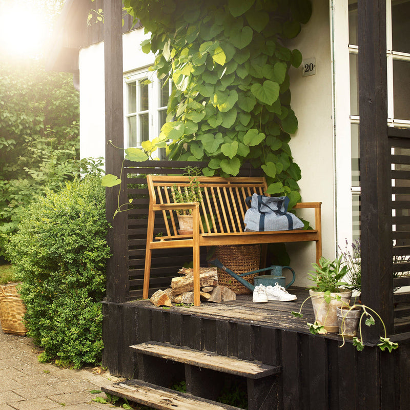 FDB Møbler M12 - Sammen - 2-Pers. Garden Bench W/ Backrest Teak Solid Nature Oiled by Thomas E. Alken