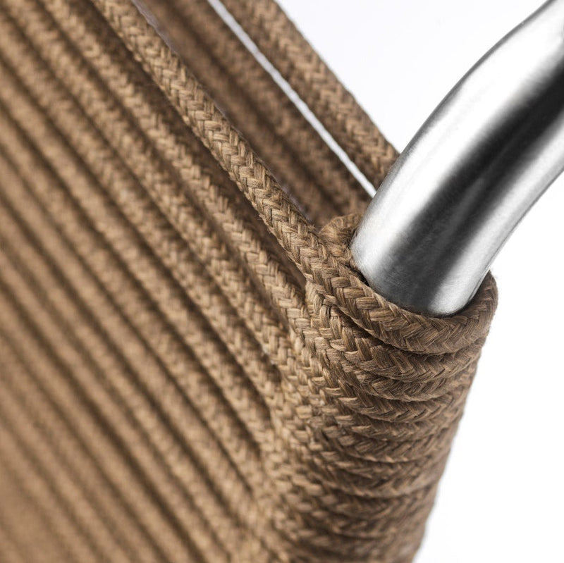 FDB Møbler M20 - Teglgaard - Cord Chair Stainless Steel Metal Colored Brushed Brown Mixed by Salto & Sigsgaard
