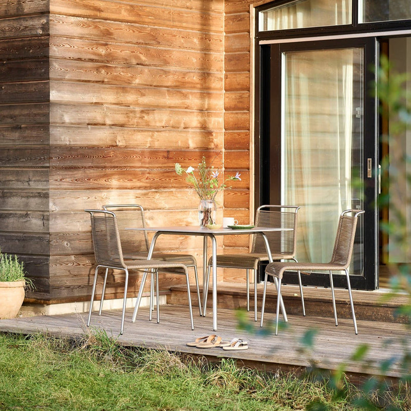 FDB Møbler M20 - Teglgaard - Cord Chair Stainless Steel Metal Colored Brushed Brown Mixed by Salto & Sigsgaard