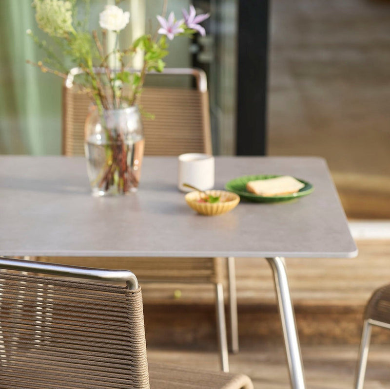FDB Møbler M20 - Teglgaard - Cord Chair Stainless Steel Metal Colored Brushed Brown Mixed by Salto & Sigsgaard