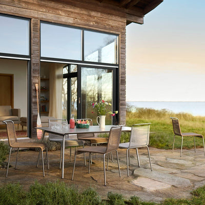 FDB Møbler M20 - Teglgaard - Cord Chair Stainless Steel Metal Colored Brushed Brown Mixed by Salto & Sigsgaard