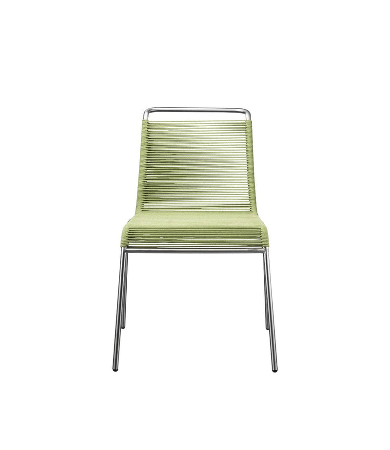 FDB Møbler M20 - Teglgaard - Cord Chair Stainless Steel Metal Colored Brushed Green Mixed by Salto & Sigsgaard