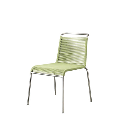 FDB Møbler M20 - Teglgaard - Cord Chair Stainless Steel Metal Colored Brushed Green Mixed by Salto & Sigsgaard