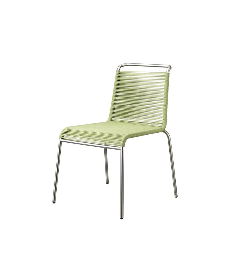 FDB Møbler M20 - Teglgaard - Cord Chair Stainless Steel Metal Colored Brushed Green Mixed by Salto & Sigsgaard