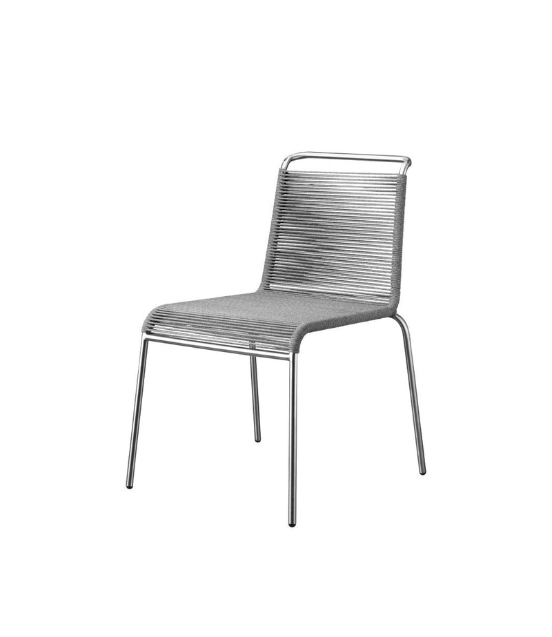 FDB Møbler M20 - Teglgaard - Cord Chair Stainless Steel Metal Colored Brushed Light Grey Mixed by Salto & Sigsgaard