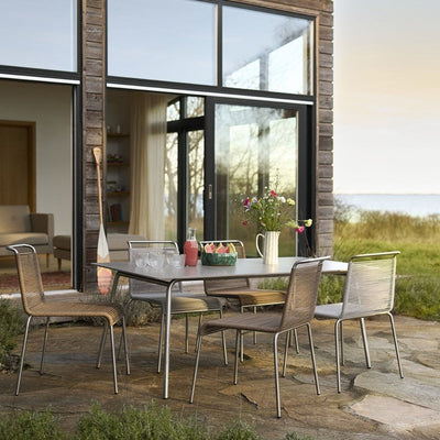 FDB Møbler M20 - Teglgaard - Cord Chair Stainless Steel Metal Colored Brushed Light Grey Mixed by Salto & Sigsgaard