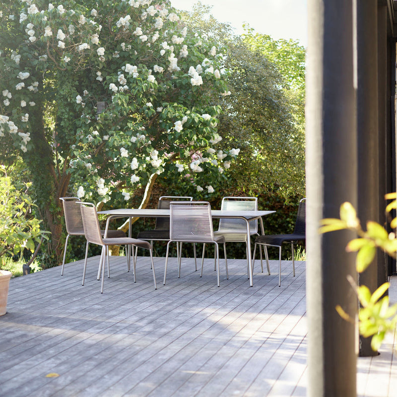 FDB Møbler M20 - Teglgaard - Cord Chair Stainless Steel Metal Colored Brushed Light Grey Mixed by Salto & Sigsgaard