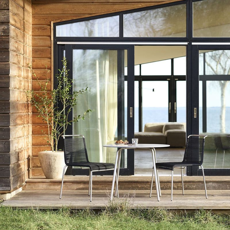 FDB Møbler M20 - Teglgaard - Cord Chair Stainless Steel Metal Colored Brushed Black RT-020 by Salto & Sigsgaard