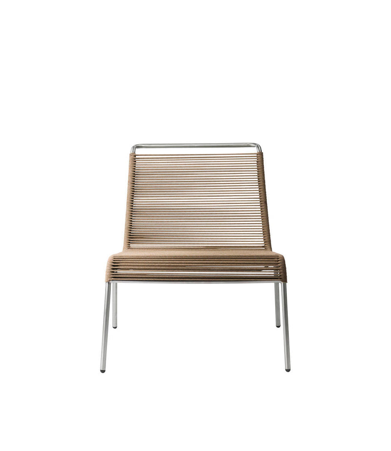 FDB Møbler M20L - Teglgaard - Lounge Cord Chair Stainless Steel Metal Colored Brushed Brown Mixed by Salto & Sigsgaard
