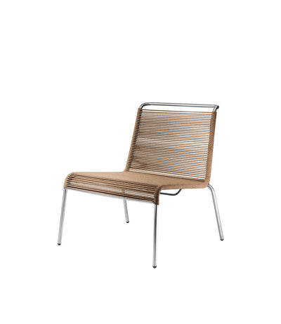 FDB Møbler M20L - Teglgaard - Lounge Cord Chair Stainless Steel Metal Colored Brushed Brown Mixed by Salto & Sigsgaard