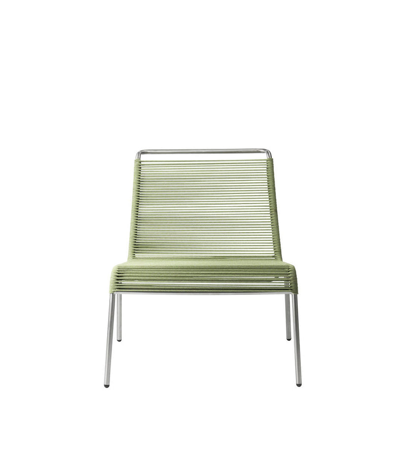 FDB Møbler M20L - Teglgaard - Lounge Cord Chair Stainless Steel Metal Colored Brushed Green Mixed by Salto & Sigsgaard