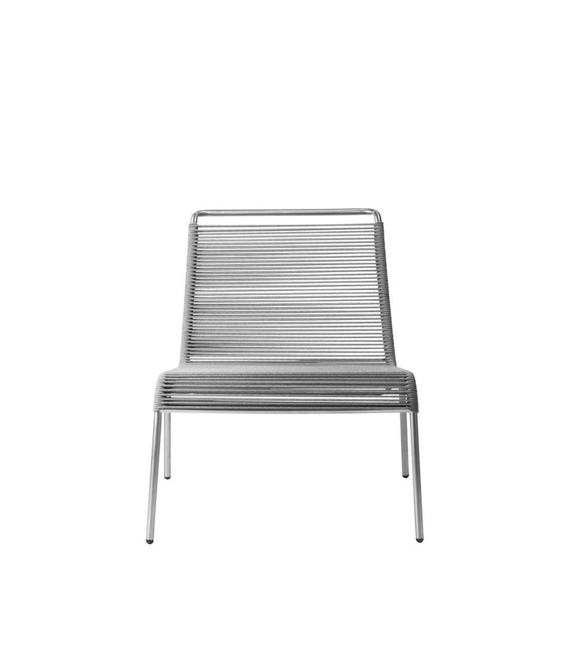 FDB Møbler M20L - Teglgaard - Lounge Cord Chair Stainless Steel Metal Colored Brushed Light Grey Mixed by Salto & Sigsgaard
