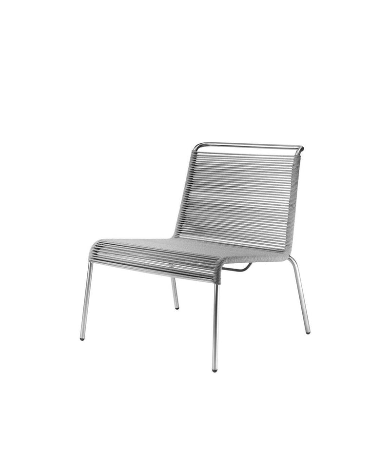 FDB Møbler M20L - Teglgaard - Lounge Cord Chair Stainless Steel Metal Colored Brushed Light Grey Mixed by Salto & Sigsgaard