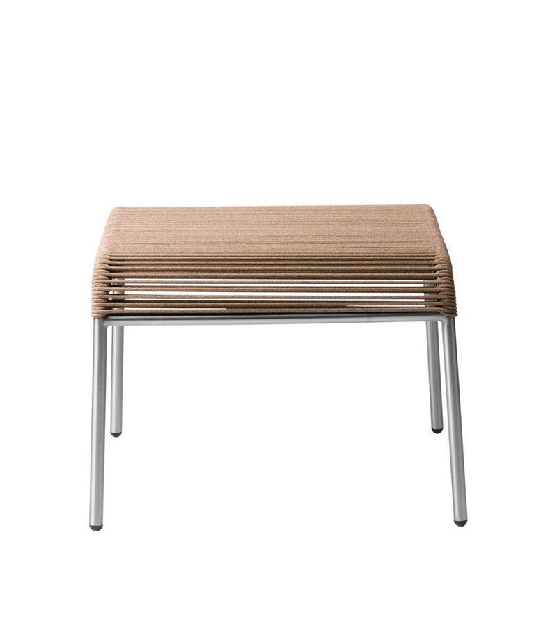 FDB Møbler M20S - Teglgaard - Cord Footrest Stainless Steel Metal Colored Brushed Brown Mixed by Salto & Sigsgaard