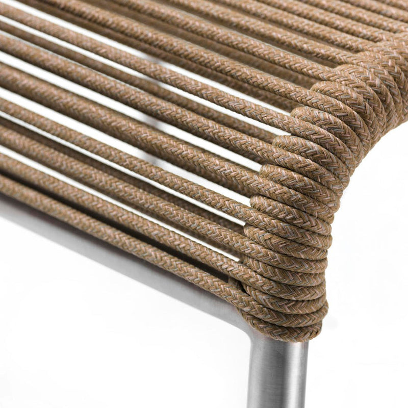 FDB Møbler M20S - Teglgaard - Cord Footrest Stainless Steel Metal Colored Brushed Brown Mixed by Salto & Sigsgaard