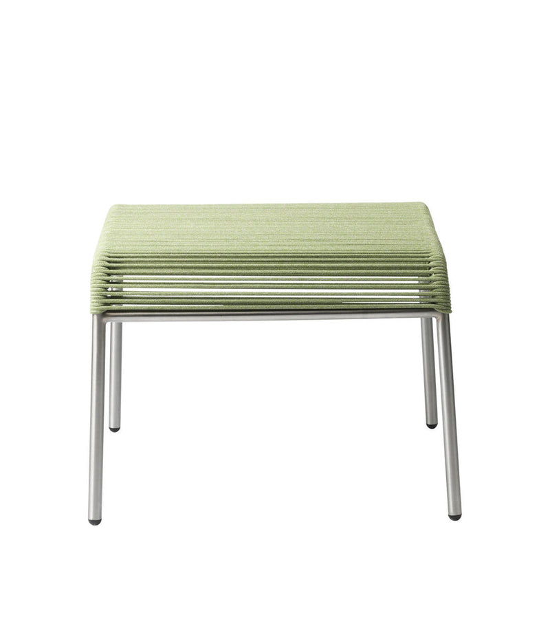 FDB Møbler M20S - Teglgaard - Cord Footrest Stainless Steel Metal Colored Brushed Green Mixed by Salto & Sigsgaard