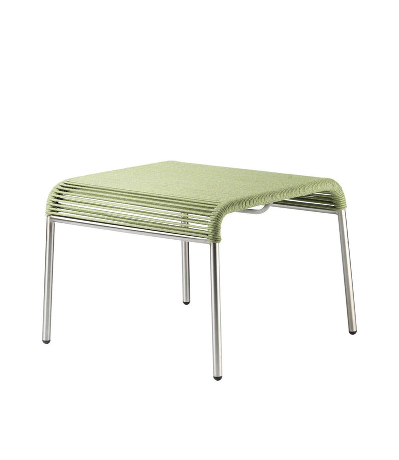 FDB Møbler M20S - Teglgaard - Cord Footrest Stainless Steel Metal Colored Brushed Green Mixed by Salto & Sigsgaard
