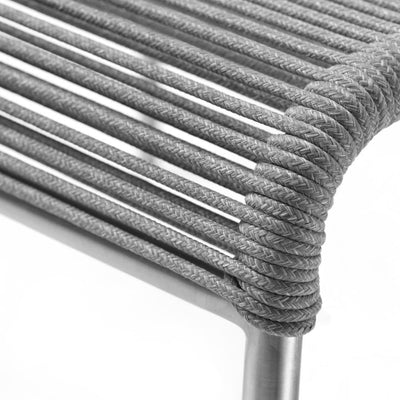 FDB Møbler M20S - Teglgaard - Cord Footrest Stainless Steel Metal Colored Brushed Light Grey Mixed by Salto & Sigsgaard