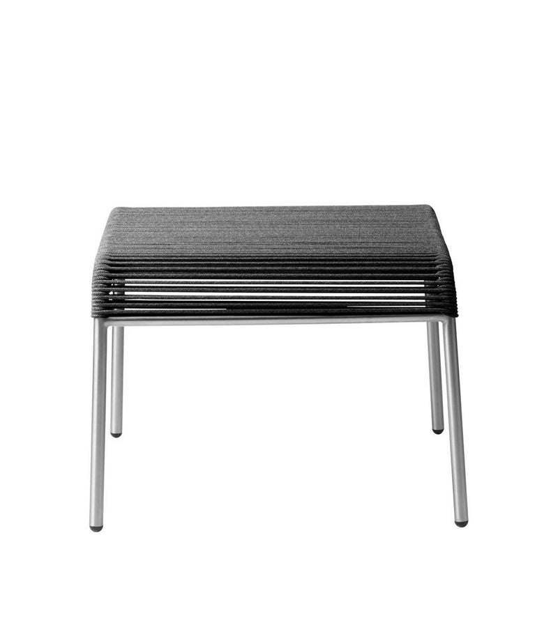FDB Møbler M20S - Teglgaard - Cord Footrest Stainless Steel Metal Colored Brushed Black RT-020 by Salto & Sigsgaard