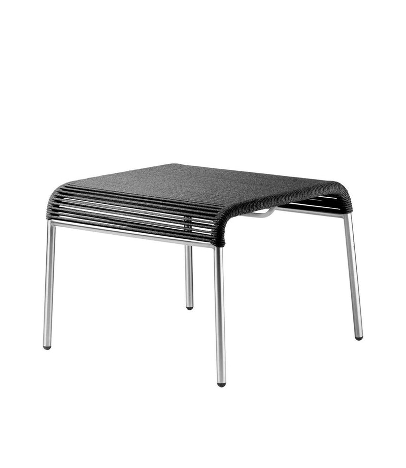 FDB Møbler M20S - Teglgaard - Cord Footrest Stainless Steel Metal Colored Brushed Black RT-020 by Salto & Sigsgaard