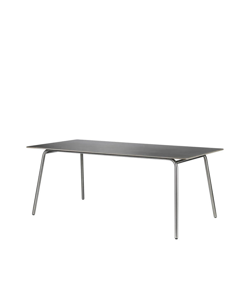 FDB Møbler M21 - Teglgaard - Garden Table Stainless Steel Metal Colored Untreated Stone 90x1 by Salto & Sigsgaard