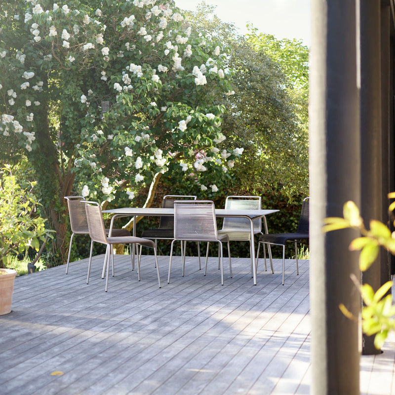 FDB Møbler M21 - Teglgaard - Garden Table Stainless Steel Metal Colored Untreated Stone 90x1 by Salto & Sigsgaard
