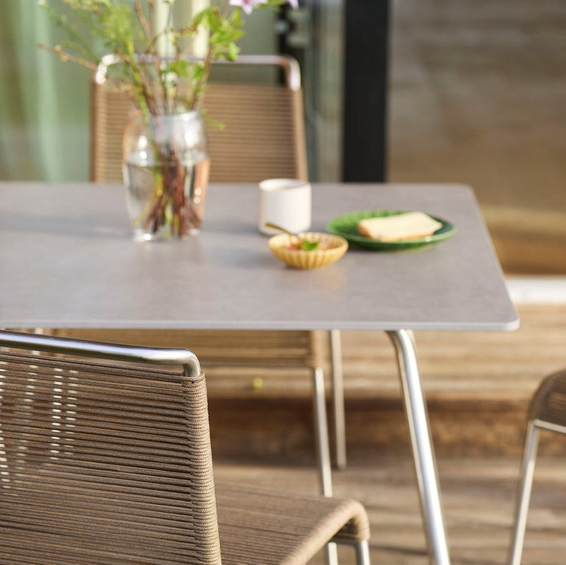 FDB Møbler M21 - Teglgaard - Garden Table Stainless Steel Metal Colored Untreated Stone 90x9 by Salto & Sigsgaard