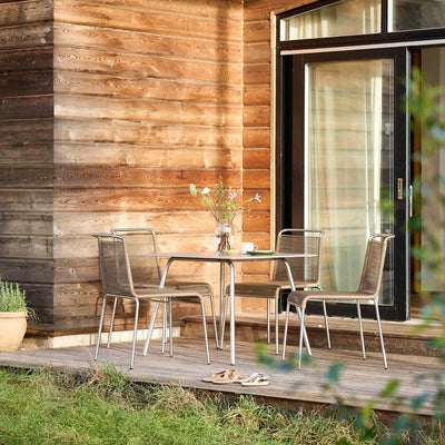 FDB Møbler M21 - Teglgaard - Garden Table Stainless Steel Metal Colored Untreated Stone 90x9 by Salto & Sigsgaard