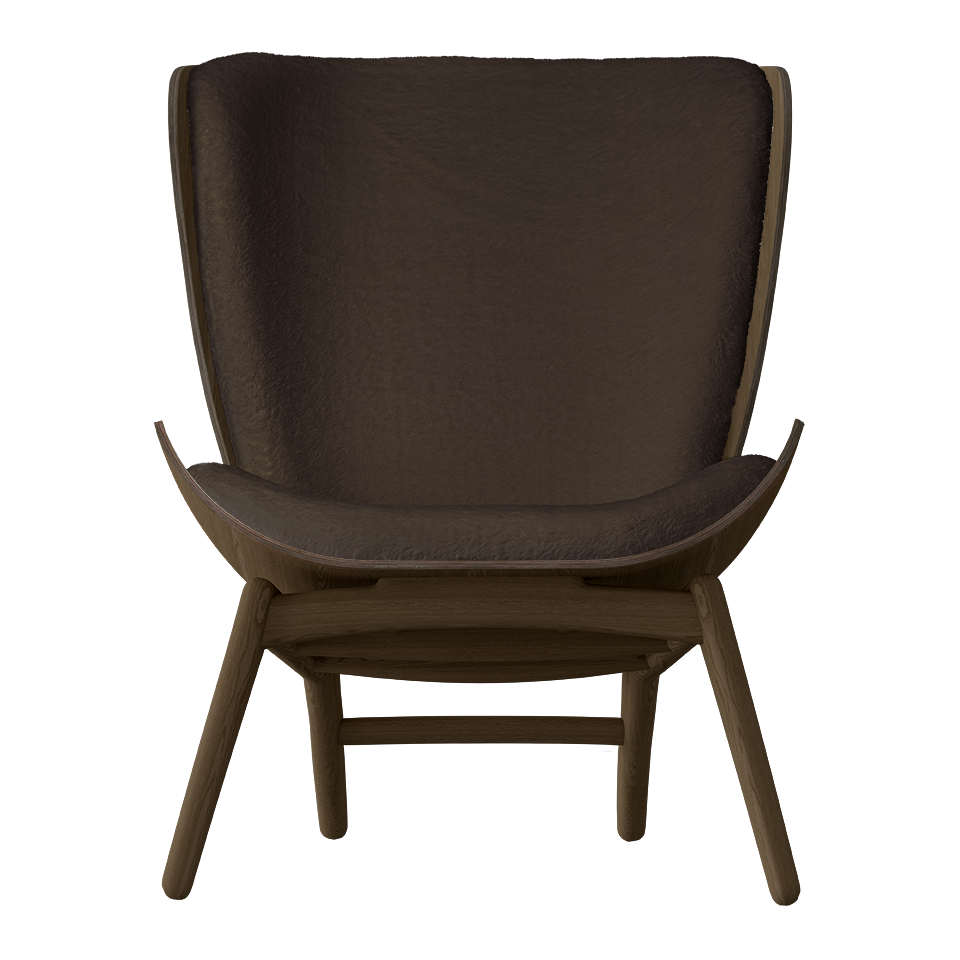 UMAGE The Reader Wing Chair, Dark Oak - Teddy Brown, Teddy Bear Fabric