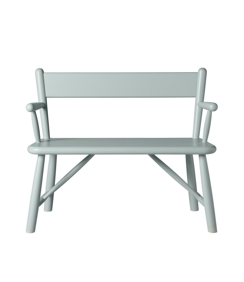 FDB Møbler P11 - Children's Bench - Nordic Swan Ecolabel Beech Solid Blue Grey (NCS S2005-G10Y) Painted Waterbased by Børge Mogensen