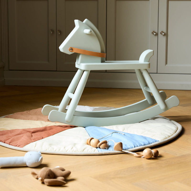 FDB Møbler P12 - Children Rocking Horse Beech Blue-Grey (NCS S2005-G10Y) Painted by Sarah Moutouh